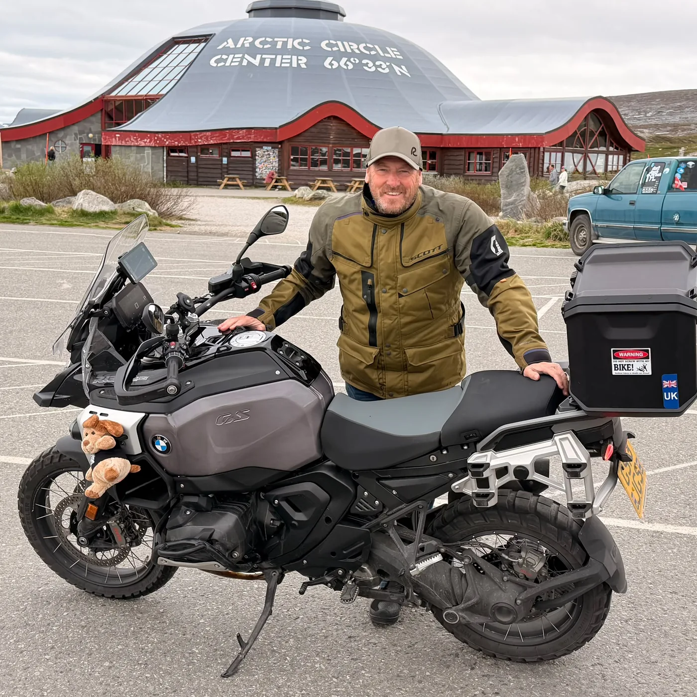 James with his touring motorcycle in Scandinavia